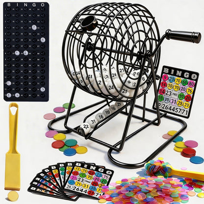 Bingo Cage Machine Set with Wand Manual Lottery Ball Spinner for Party Game Night Halloween Christmas