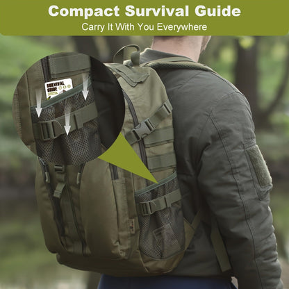 Pocket Survival Guide Card – 67 Life-Saving Skills & 175 Tips | Waterproof EDC Emergency Reference for Hiking, Camping & Disaster Prep