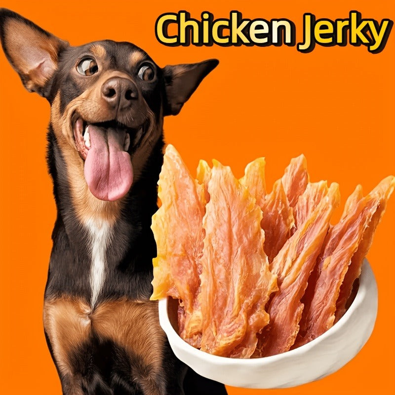 Chicken Jerky Treats for Dogs and Cats – High Protein Chicken Breast Slices, Grain-Free Dental Chews & Training Rewards for Puppies Kittens Adult Dogs Cats, Healthy Natural Pet Snacks