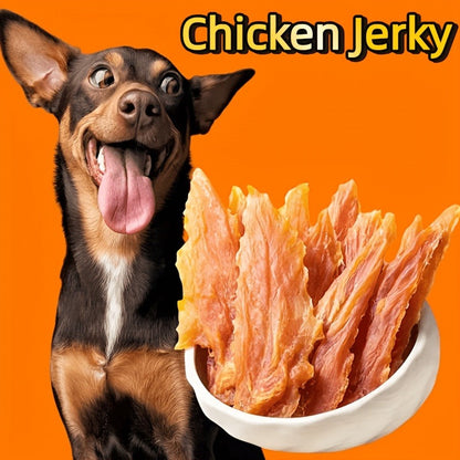 Chicken Jerky Treats for Dogs and Cats – High Protein Chicken Breast Slices, Grain-Free Dental Chews & Training Rewards for Puppies Kittens Adult Dogs Cats, Healthy Natural Pet Snacks