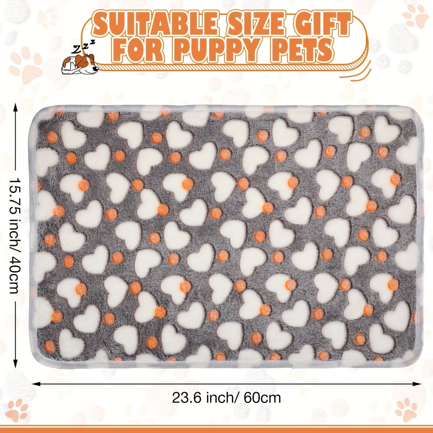 Pet Blanket Fleece 18 Pack Soft Warm Sleep Mat 23x16 Inch, Cute Paw Bone Star Heart Print Fluffy Bed Blanket for Dogs Cats Kittens Puppies, Small Animal Blanket Bulk Set