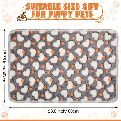 Pet Blanket Fleece 18 Pack Soft Warm Sleep Mat 23x16 Inch, Cute Paw Bone Star Heart Print Fluffy Bed Blanket for Dogs Cats Kittens Puppies, Small Animal Blanket Bulk Set