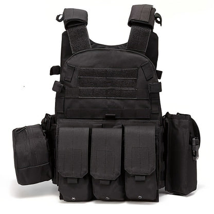Tactical MOLLE Vest 6094 Adjustable Combat Chest Rig with Multi-Pocket System for Outdoor Hunting Training Airsoft CS Wargame Hiking Camping