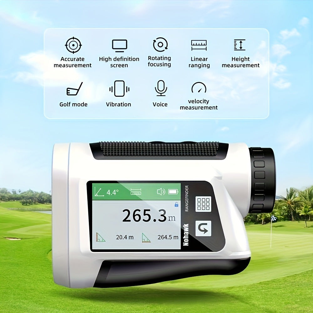 Laser Rangefinder 1000 Yard with Slope Compensation & Vibration Lock – USB Rechargeable Golf Rangefinder with Side Display Voice Broadcast 9 Modes M/Yard/Ft for Golf Hunting Disc Golf Outdoor Measurement