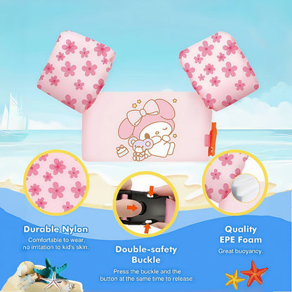 Kids Swim Vest Floating Jacket – Adjustable Straps, Lightweight, Cute Cartoon Pattern for Boys Girls Beginners, Pool Beach Water Safety 20-50 lbs