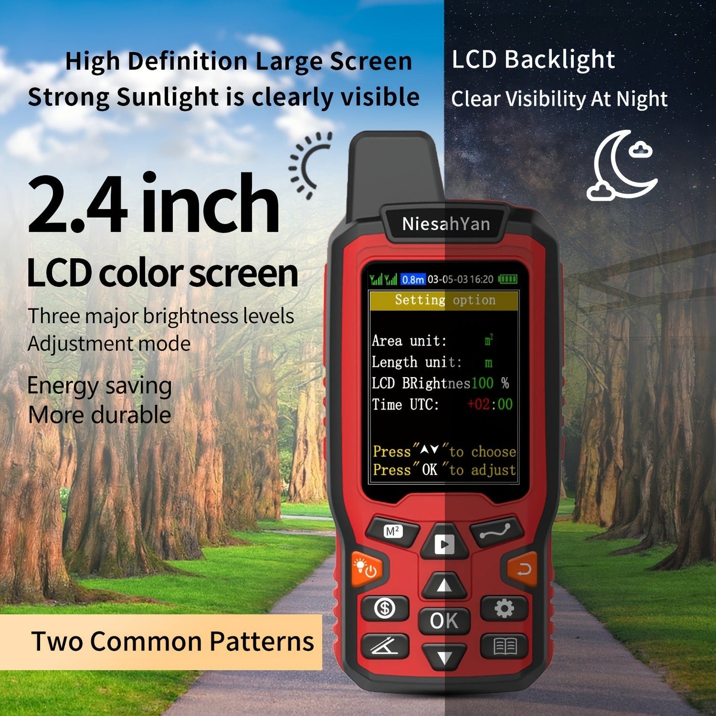 Handheld GPS Land Surveying Equipment – High-Precision 2.4" LCD Area Measuring Tool for Farmland, Forest, Ranch & Mining | ZL180