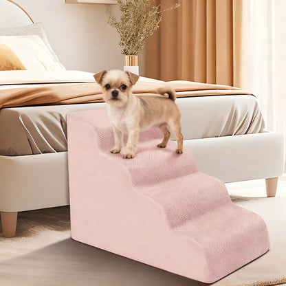 Dog Stairs for High Beds & Sofa - Extra Wide Foam Pet Steps with Non-Slip Bottom, Soft Cushioned Dog Ramp for Couch, Ideal for Small Dogs, Senior & Injured Pets, 2/3/4 Steps, 6 Colors