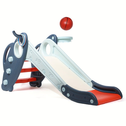 Foldable Toddler Slide for Indoor & Outdoor – Non-Slip Steps, Safe Handrail, Anti-Slip Mat, Extra-Long Buffer Slide – Kids Home Climbing Play Set, Birthday Gift for Boys & Girls