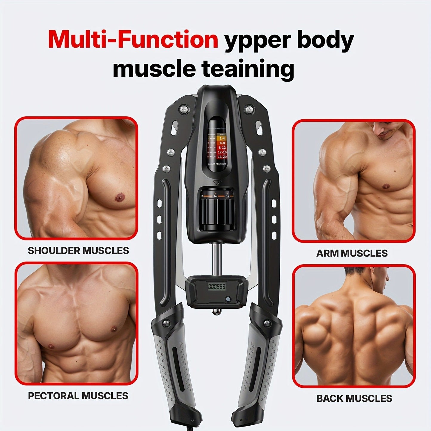 Chest Expander Twister Arm Exerciser 22-440LB Hydraulic Adjustable Resistance Shoulder Muscle Training Fitness Equipment for Home Gym