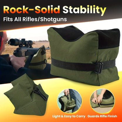Shooting Rest Sandbag Bags Front & Rear Support Stand Holders for Rifle Gun Shotgun Bench Rest Target Sports Hunting Photography Unfilled Tactical Shooting Bag Set