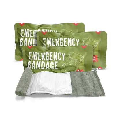 Emergency Bandage 6 Inch 3 Pack Elastic Wound Dressing Tactical Trauma