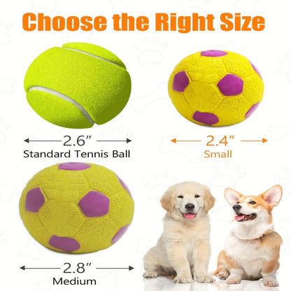 Latex Squeaky Dog Balls 4 Pack Soft Bouncy Sport Fetch Balls for Puppies & Small Dogs - 2.8 Inch Vibrant Color Chew Throw & Fetch Toy Set for Interactive Play
