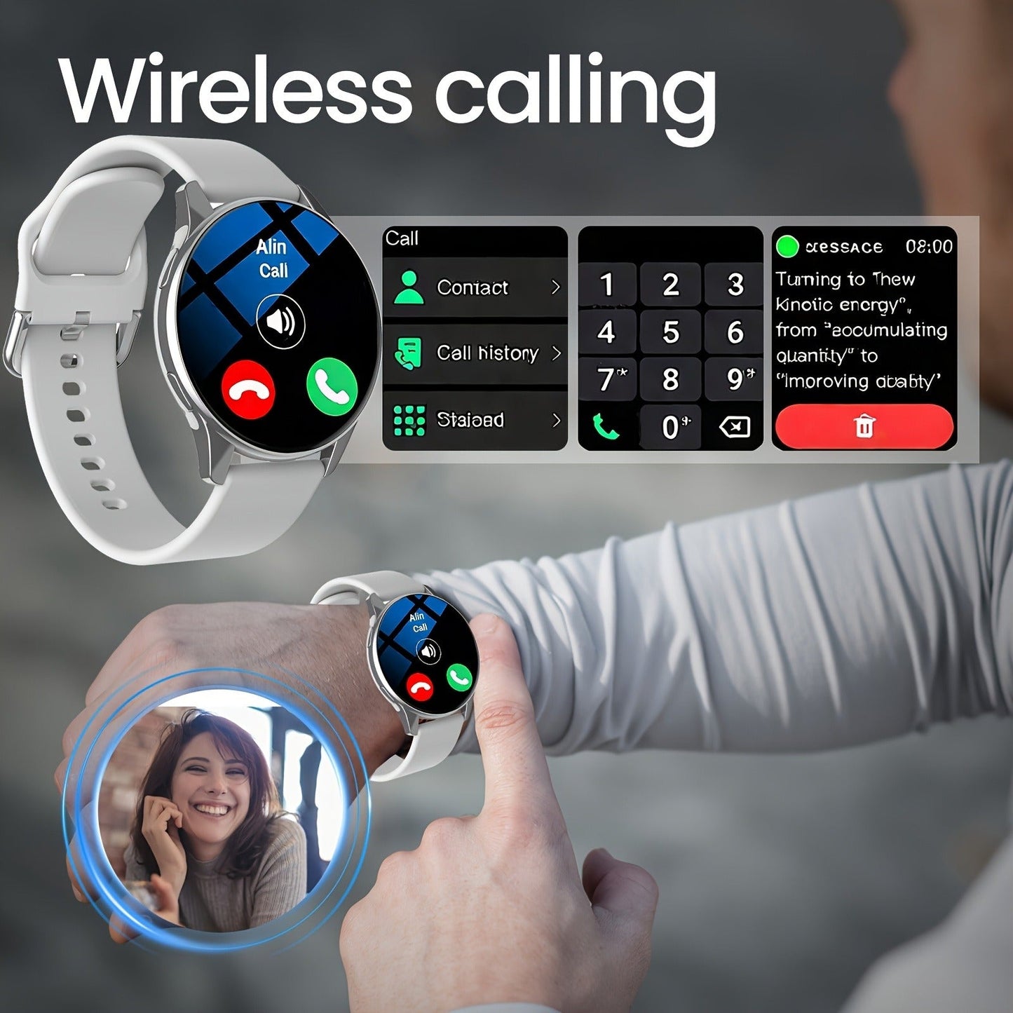 Sports Smartwatch 1.52" Full Touch Screen, Call & Activity Tracker