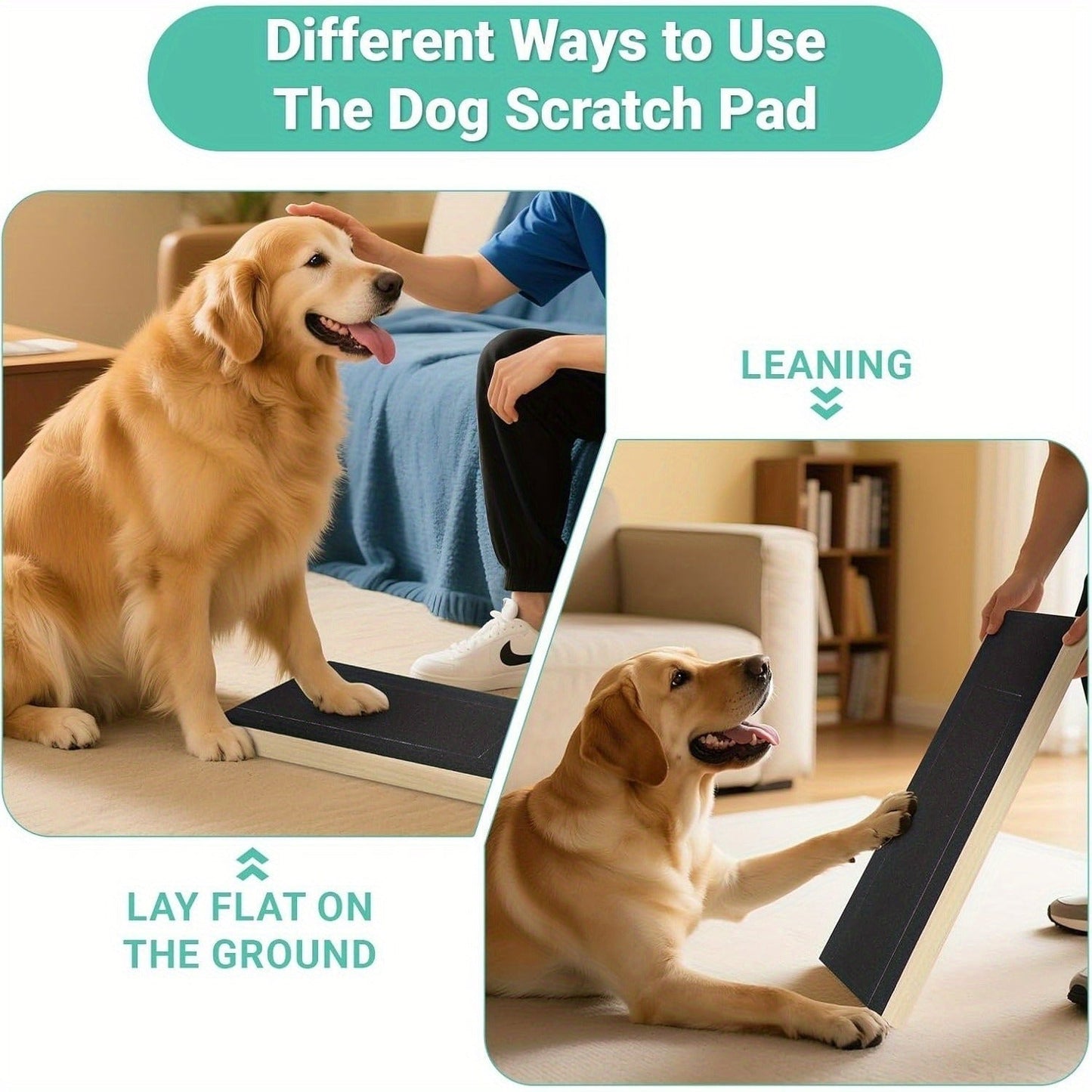 Dog Scratch Pad for Nails – Adjustable 3-Angle (45–65°) Foldable Nail File Scratch Board, Includes 2 Sandpaper Sheets, Nail Clipper Alternative for Dogs, with or without Bracket