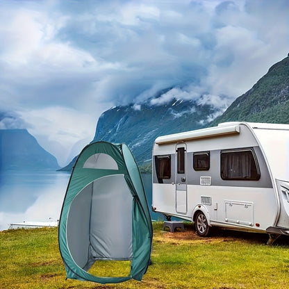 Pop-Up Privacy Shower Tent & Outdoor Changing Room – Waterproof Portable Camping Toilet Tent for Hiking Beach Fishing Backpacking, Instant Setup Dressing Room, Blue Black Regular Upgraded Styles