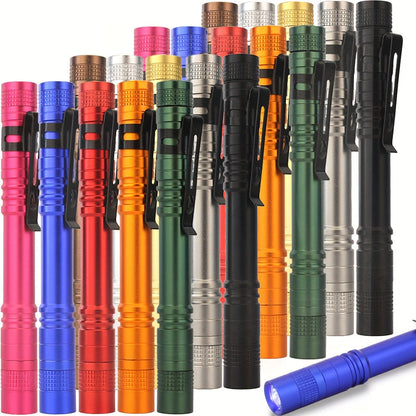 Pen Light Flashlights Bulk Pack with Clip - Mini Slim LED Pocket Torch for Camping, Outdoor, Home & Emergency Use, 5/10/20pcs (Batteries Not Included)