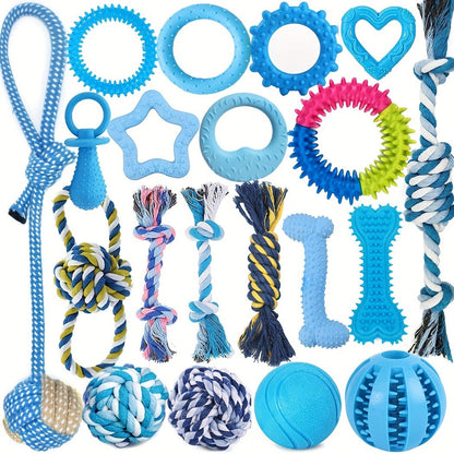 Puppy Toys Set - Assorted Teething & Play Bundle for Small Dogs with Chew Toys, Rope Toys, Treat Balls & Squeaky Toys, 3 or 12 Pack Random Mix, Perfect Christmas Birthday Gift for Puppies
