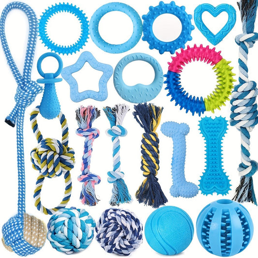 Puppy Toys Set - Assorted Teething & Play Bundle for Small Dogs with Chew Toys, Rope Toys, Treat Balls & Squeaky Toys, 3 or 12 Pack Random Mix, Perfect Christmas Birthday Gift for Puppies