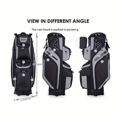 Golf Cart Bag with Full-Length Dividers – Sturdy Spacious Stand Bag with Multiple Pockets for Golf Club Organization, Accessories Storage, Men & Women Golfers
