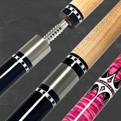 2-Piece Carbon Fiber Billiard Cue – Unisex Pool & Snooker Cue Stick, Low Deflection, Pink or Blue – Perfect Gift for Dad, Husband & Snooker Enthusiasts, Christmas & Holiday Gift