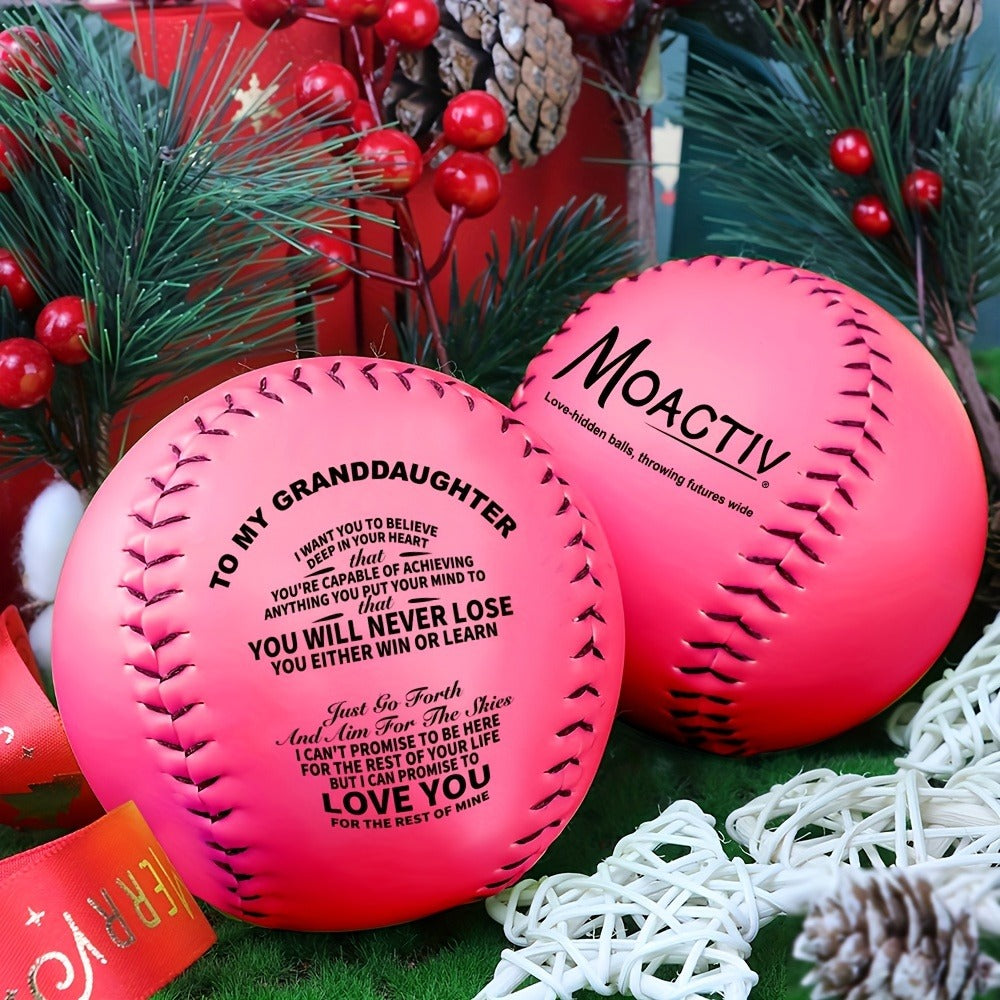 Inspirational PU Softball Gift for Granddaughter Birthday Christmas