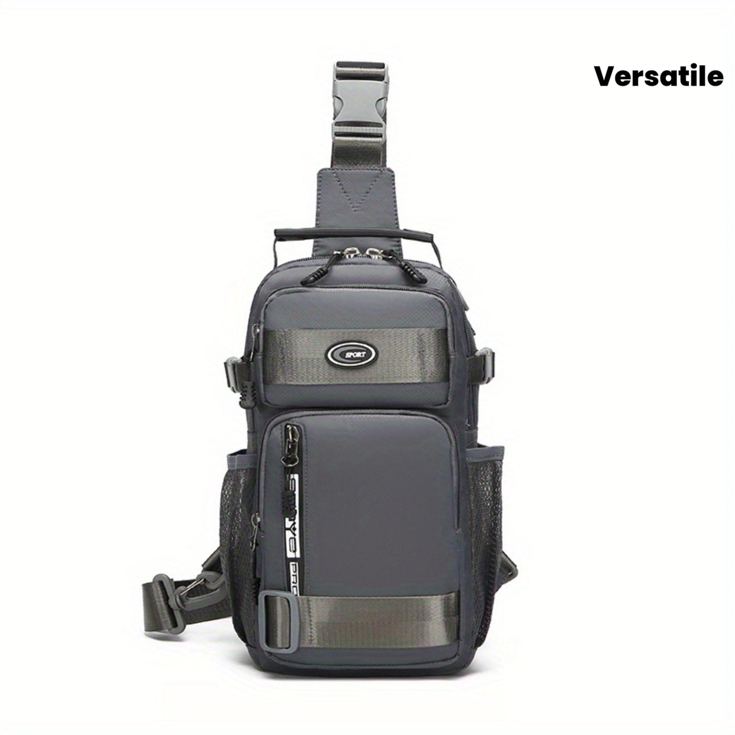 Crossbody Chest Bag Unisex Multipurpose Shoulder Sling Bag with Adjustable Strap Zipper Closure Versatile Carry Styles for Daily Use Travel Outdoor Black Grey