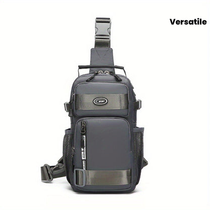 Crossbody Chest Bag Unisex Multipurpose Shoulder Sling Bag with Adjustable Strap Zipper Closure Versatile Carry Styles for Daily Use Travel Outdoor Black Grey