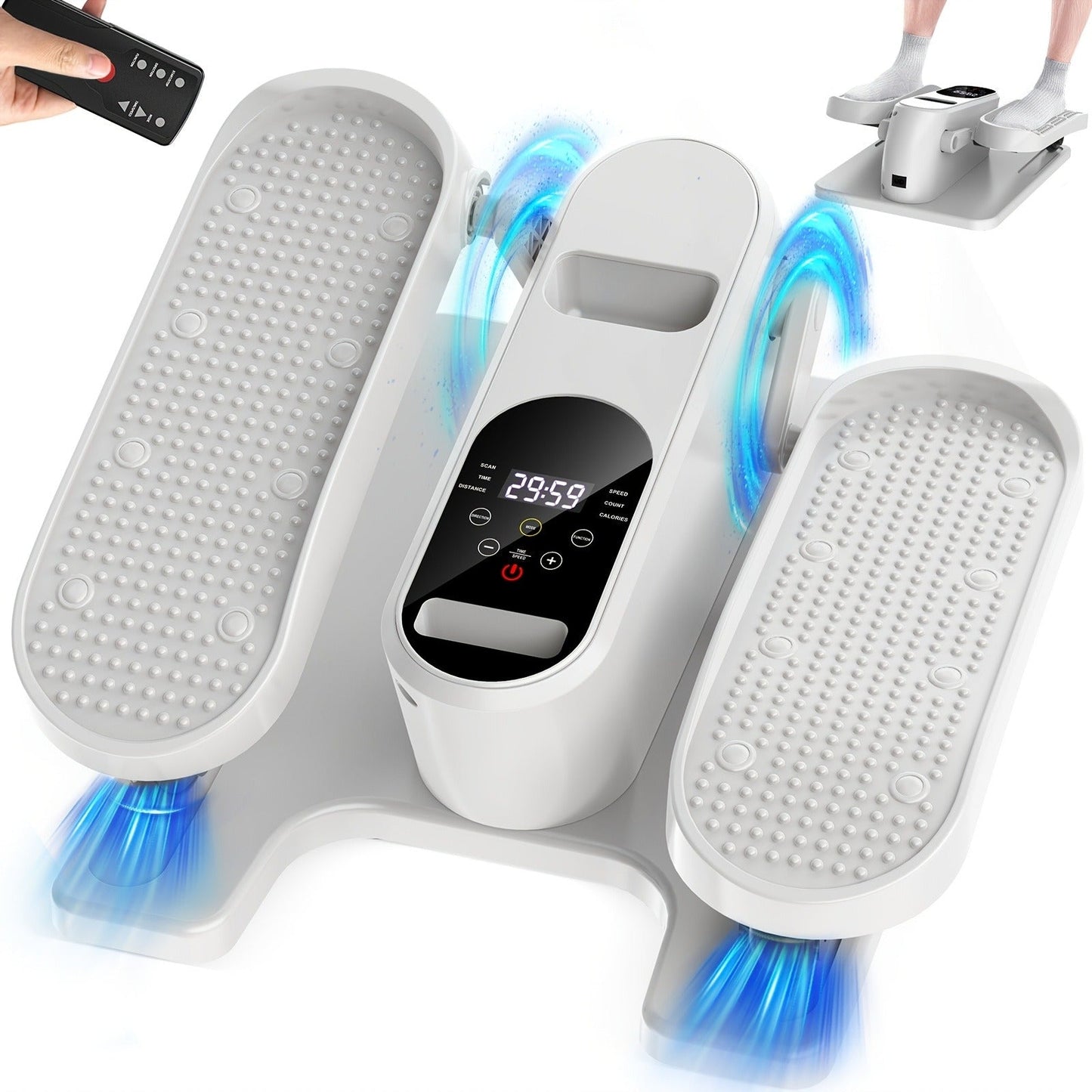 Under Desk Elliptical Machine – 12-Speed Electric Seated Leg Exerciser, Quiet & Portable Foot Pedal Trainer with Remote, for Seniors & Home Office Workouts
