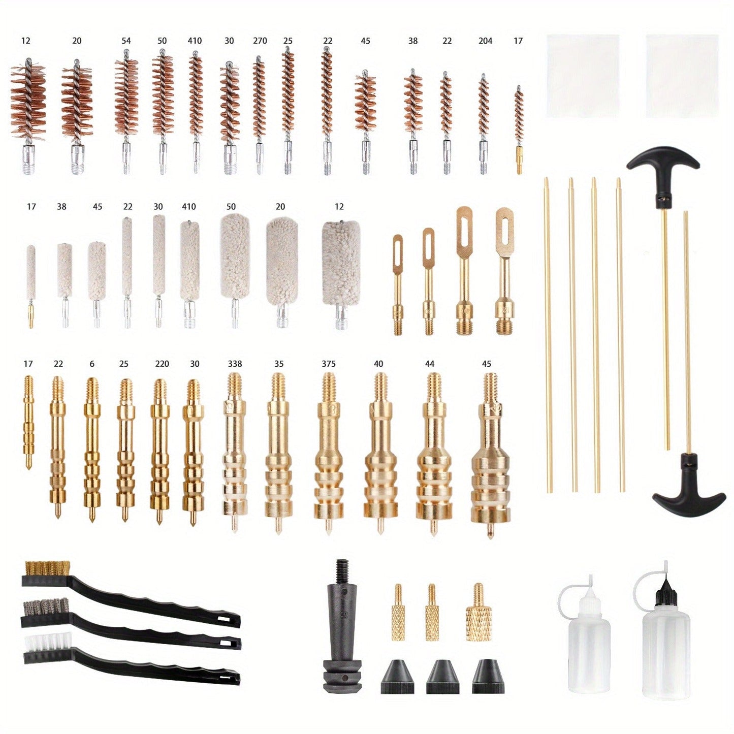 Gun Cleaning Kit 163pcs Universal Rifle Pistol Shotgun Muzzleloader Cleaning Set for Any Caliber with Carrying Case Plastic Cleaning Rods Brushes Patches Jags Complete Firearm Maintenance Kit