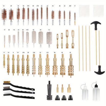 Gun Cleaning Kit 163pcs Universal Rifle Pistol Shotgun Muzzleloader Cleaning Set for Any Caliber with Carrying Case Plastic Cleaning Rods Brushes Patches Jags Complete Firearm Maintenance Kit