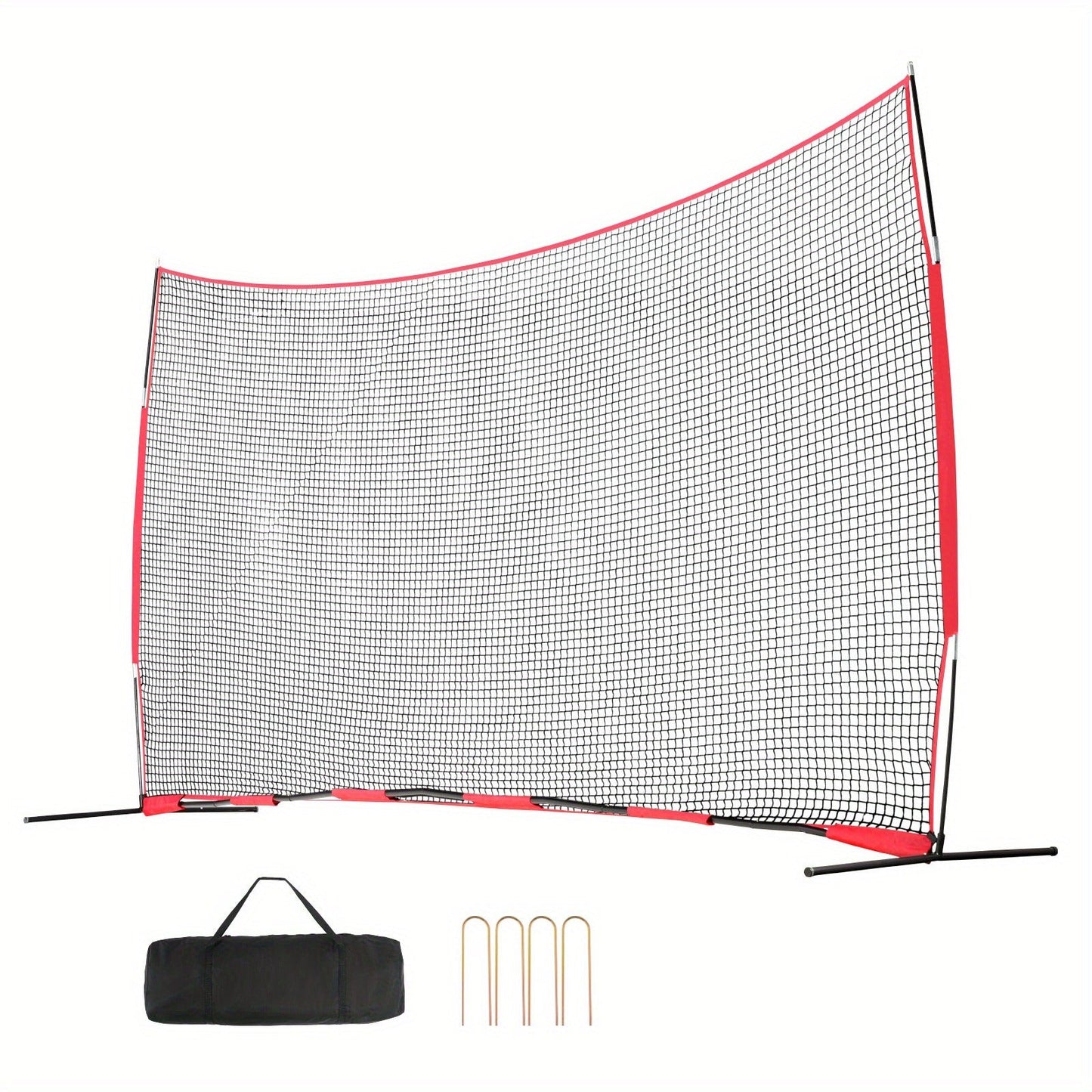 Sports Barrier Backstop Net with Carry Bag – Portable Protection Netting for Baseball Softball Lacrosse Soccer Hockey, Backyard Training Barrier Screen, Available in 7x7ft and 12x9ft