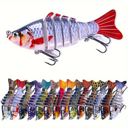 Multi-Jointed Swimbaits Fishing Lures 15pcs – Realistic Crankbaits for Bass, Trout & Walleye, Freshwater & Saltwater