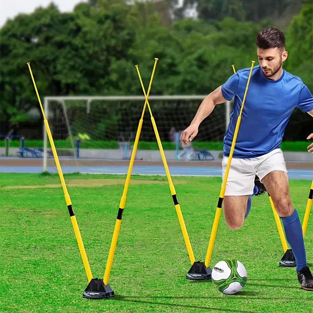 Agility Training Hurdle Bar Set Adjustable Height Speed Drills Football Basketball Soccer Indoor Outdoor Pole Hurdle Training 4 Bases 4 Rods 2 Hurdle Straps Storage Bag