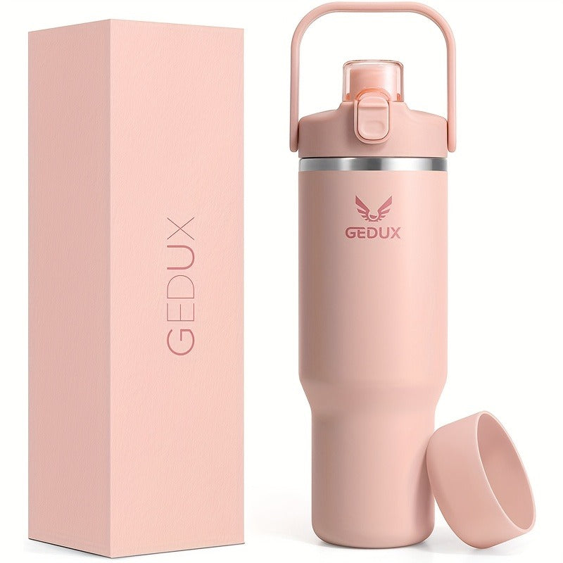 Insulated Water Bottle 32oz 40oz Stainless Steel Leak-Proof Sports Water Bottle with Handle Matte Finish Vacuum Thermos for Gym Hiking Camping Office Travel
