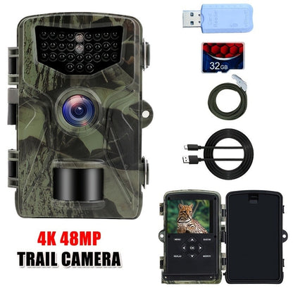 Trail Camera 48MP 4K Night Vision 0.2s Trigger 120 Degree Solar