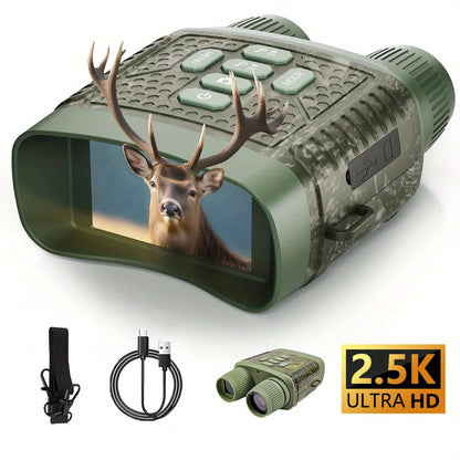 2.5K Night Vision Binoculars – Camo Infrared Goggles with 6X Zoom, 3" HD Screen, 7-Speed IR, 2000mAh Battery & Video Recording for Hunting Wildlife Security