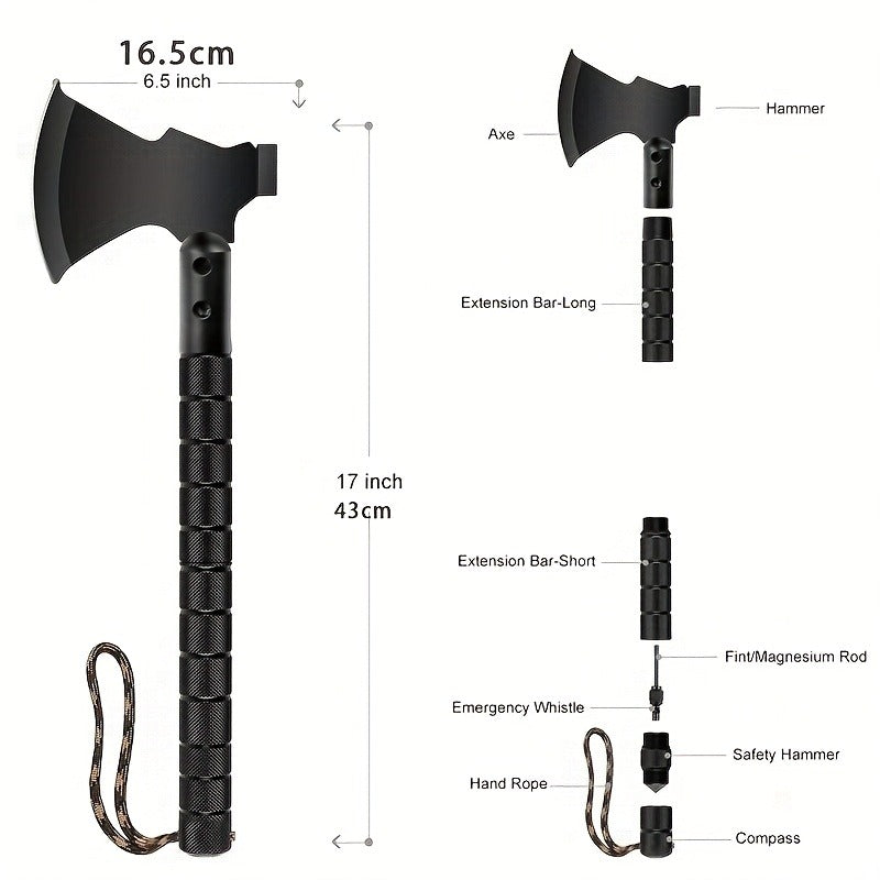 Survival Hatchet Camping Axe Multitool Folding Axe with Hammer Magnesium Fire Starter Flint Rod Emergency Breaching Tool for Camping Hiking Off-Road Outdoor Adventures Multiple Styles