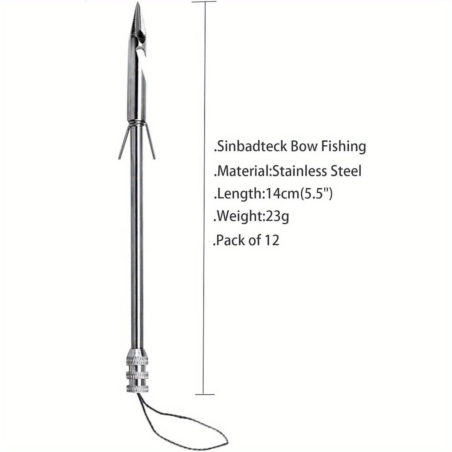 Stainless Steel Slingshot Fishing Arrowheads 12-Pack, Bowfishing Arrow Tips for Slingshot Bow Fishing & Target Practice, Detachable Broadhead Darts with Fishing Line Hole - Replacement Shooting Points