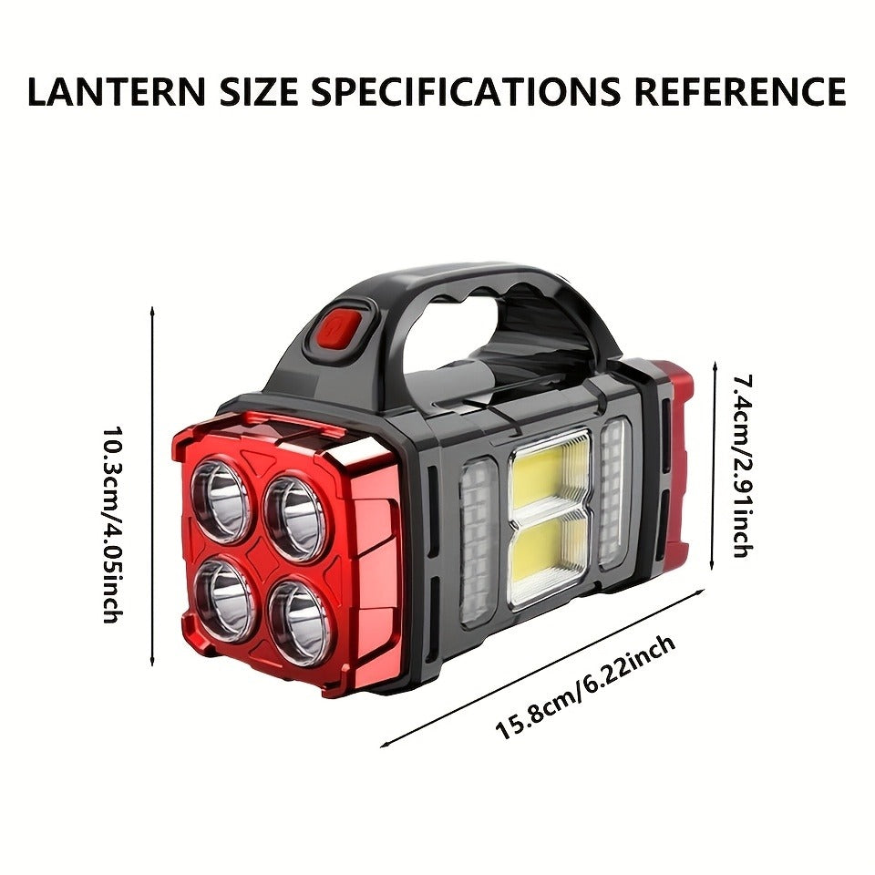 Solar Rechargeable Flashlight 2-Pack, High Lumen LED Handheld Spotlight Searchlight USB-C Charging, Outdoor Torch for Camping Hunting Emergency Work Light, Buy 1 Get 2