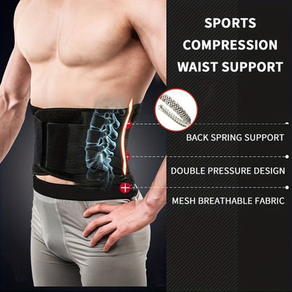 Weightlifting Belt for Men Women - Adjustable Gym Waist Support Belt with Hook-and-Loop Closure, Breathable Polyester Back Brace for Powerlifting, Deadlifts & Fitness Training, S/M/L