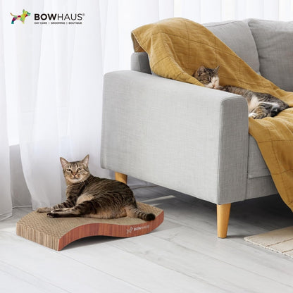 Cat Scratcher Lounger Reversible - Large Cardboard Cat Scratching Pad & Board for Indoor Cats, 5-Layer Durable Construction, Double-Sided Scratch Surface, Furniture Protector, Basic 8pcs & Curved 1pc