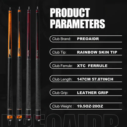 Carbon Fiber Pool Cue Stick 58 Inch - Low Deflection Billiard Cue with 12.5mm Tip, 3/8x8 Pin Joint, Leather Grip & Vacuum Quick Connector, Professional Billiards Stick for Accurate Ball Control