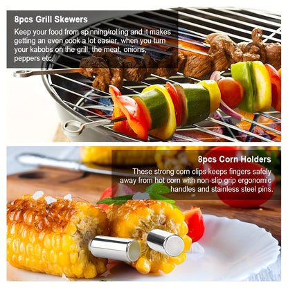 BBQ Grill Tools Set 36 Piece Stainless Steel Grilling Kit with Aluminum Case Heavy Duty Grill Accessories for Backyard BBQ Outdoor Camping Grilling Gifts for Men Dad Birthday Gift