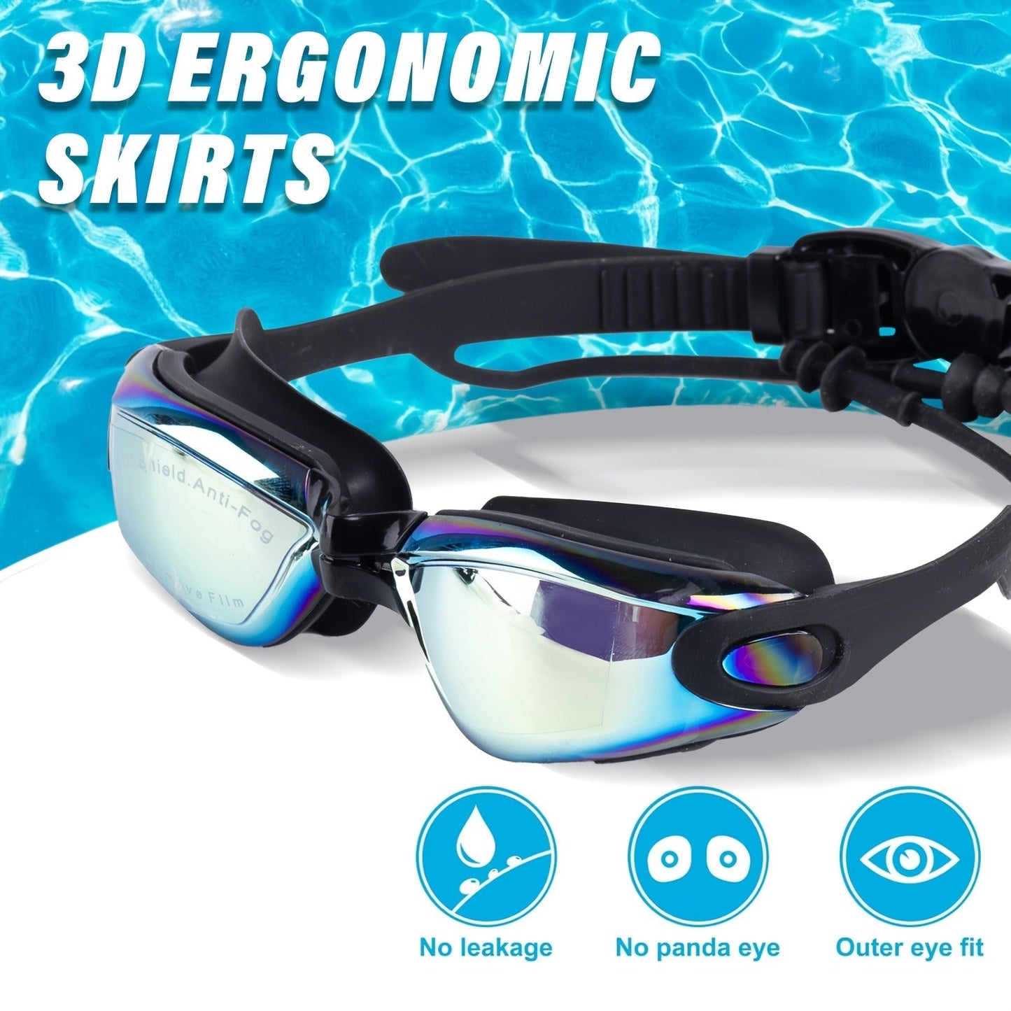 Anti-Fog Swimming Goggles for Adults – HD Clear Vision, Waterproof Silicone, Adjustable Strap, UV Protection for Pool & Outdoor Sports (4pcs)