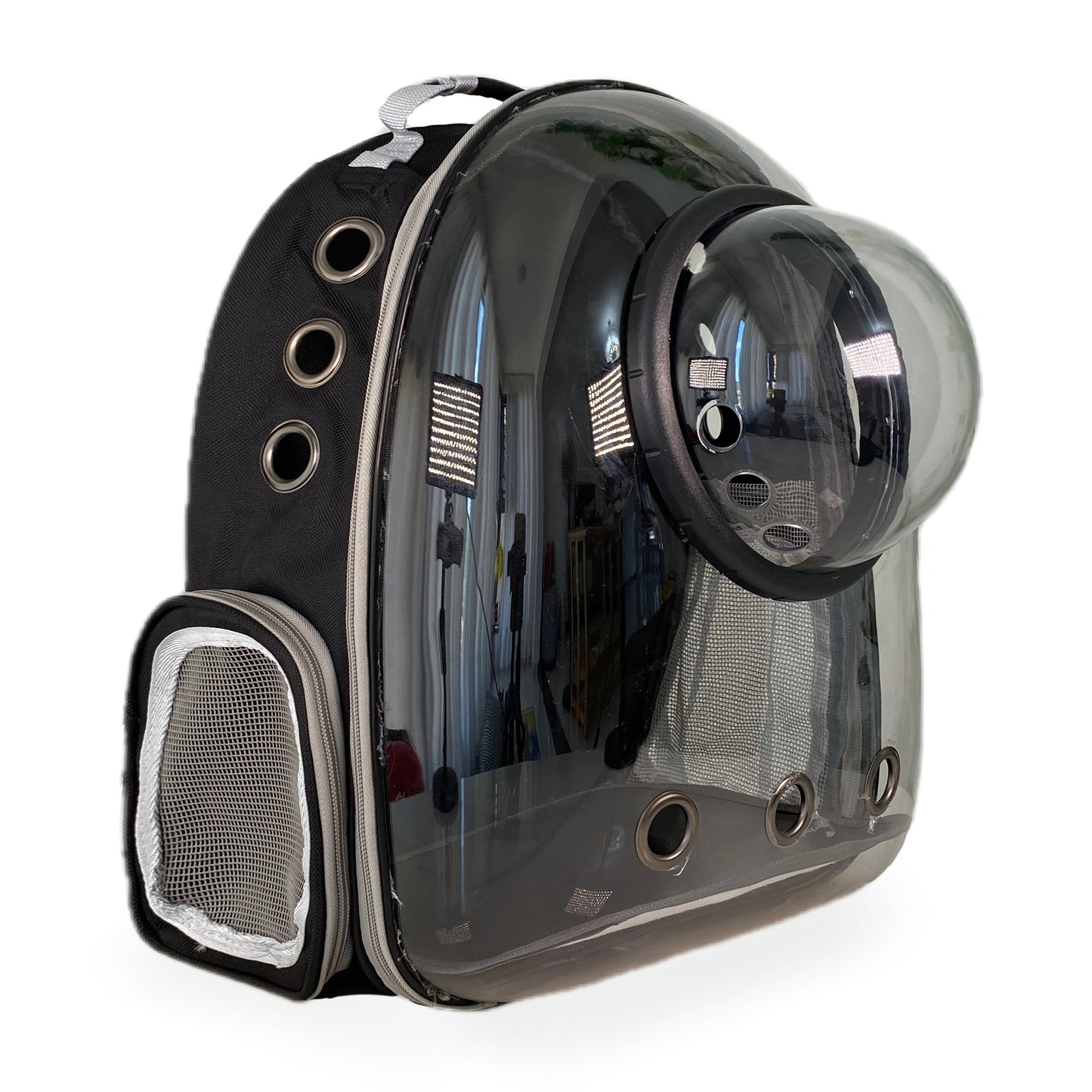 Space Capsule Pet Backpack Carrier for Cats & Small Dogs - Portable Double Shoulder Bag with Bubble Window, Breathable Lightweight Travel Backpack for Pets, Hands-Free Cat Carrier Bag, Black