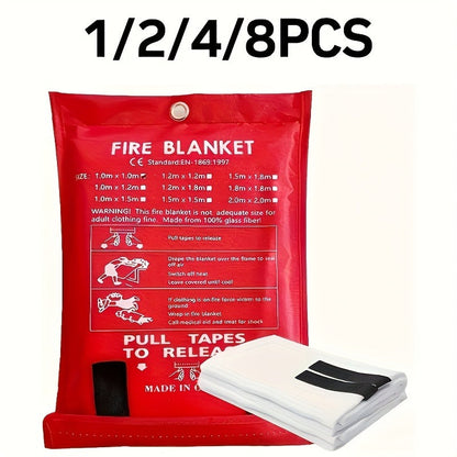 Fiberglass Fire Blanket for Home Kitchen Camping – Emergency Fireproof Blanket, Flame Retardant Heat Resistant, 39x39 Inch – 1/2/4/8/12 Pack