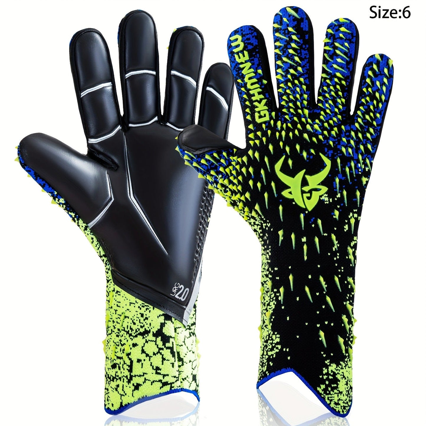 Soccer Goalkeeper Gloves with 4mm Grip Palm - Ventilated Goalie Gloves for Youth & Adults, Flexible Finger Protection, Sizes 6-10, Black Green, Red Green, Blue Pink