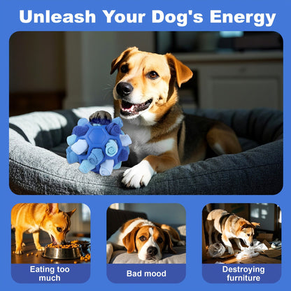 Snuffle Ball Dog Toy - Interactive Foraging Treat Dispenser & Slow Feeder Puzzle Toy for Small Medium Large Dogs, Snuffle Mat Ball for Mental Stimulation, Puppy Enrichment Toy, No Battery Required