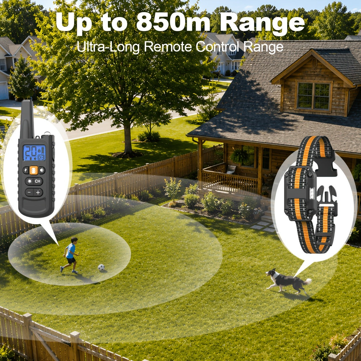 Dog Training Collar with Remote 3300ft Range 3 Modes Beep Vibration Safe Shock for 5-120lbs Dogs Rechargeable Waterproof E-Collar for 2 or 3 Dogs
