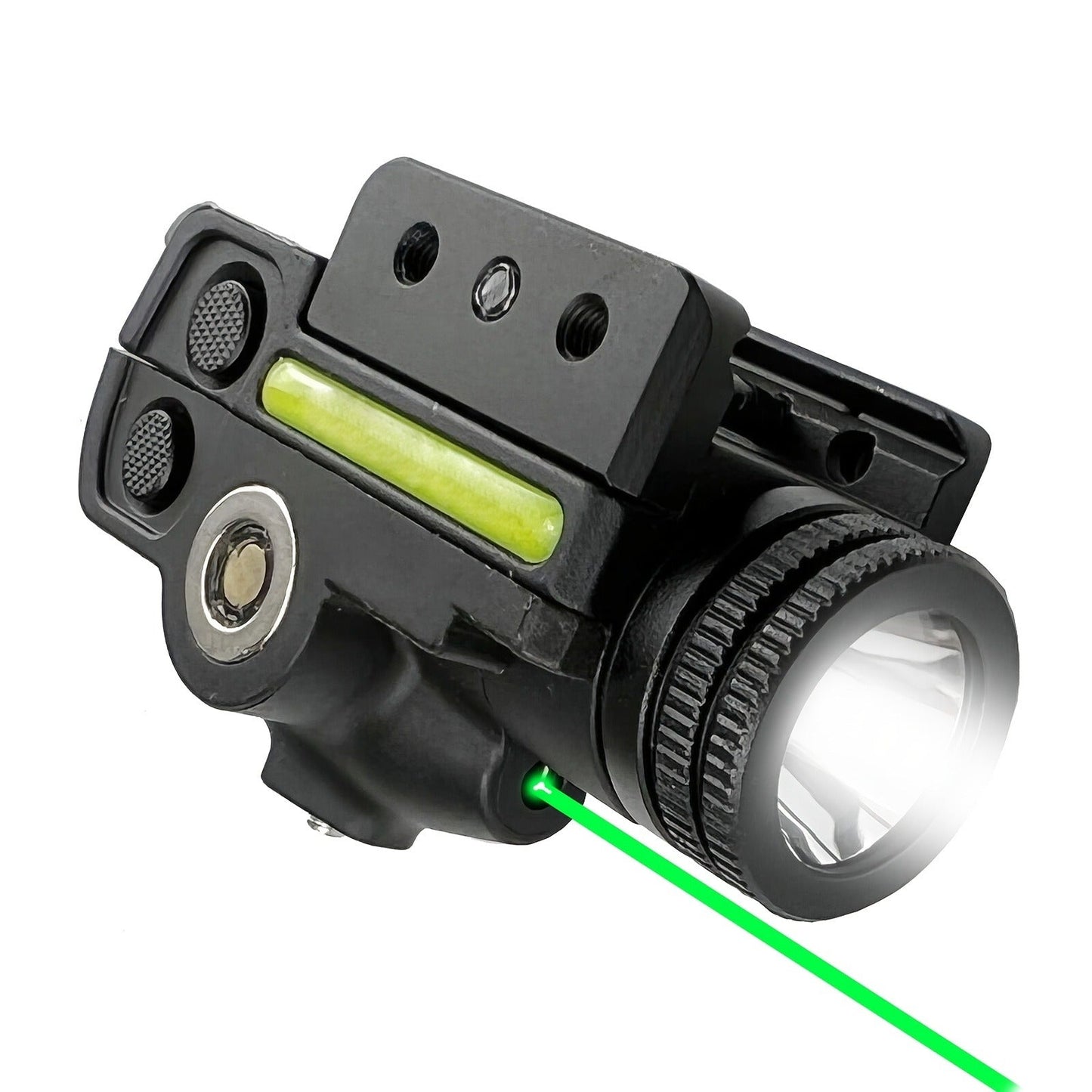 Tactical Green Laser Sight with LED Flashlight Combo - USB Rechargeable, Picatinny Rail Mount, Ambidextrous for Pistols, Rifles & Airguns